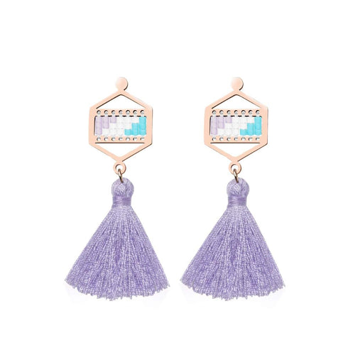 San Clemente | 18 Karat Roségold | Boho Fransenohrringe